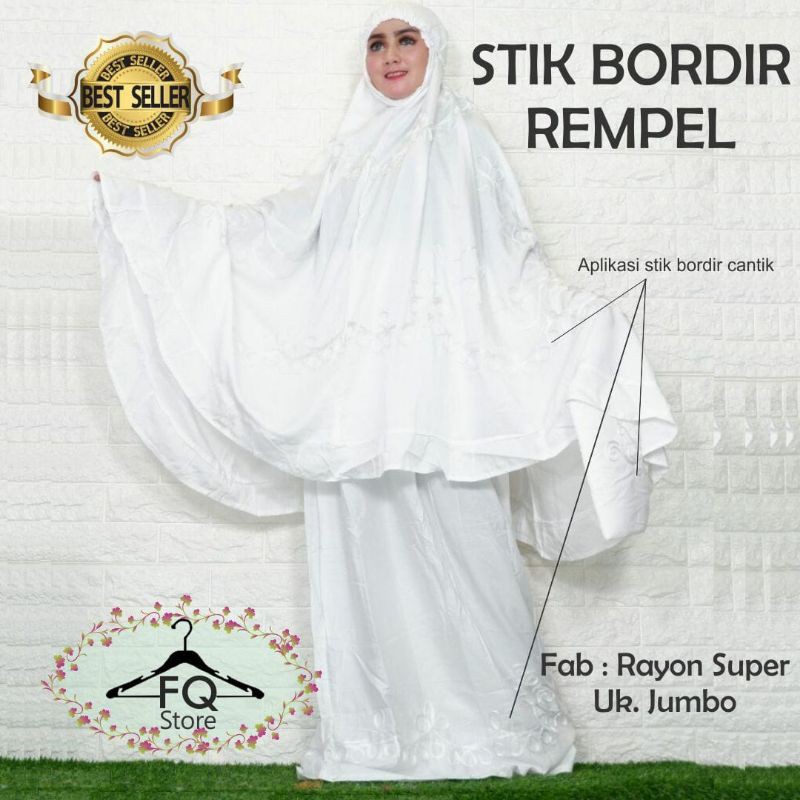 mukena putih jumbo renda stik bagus murah