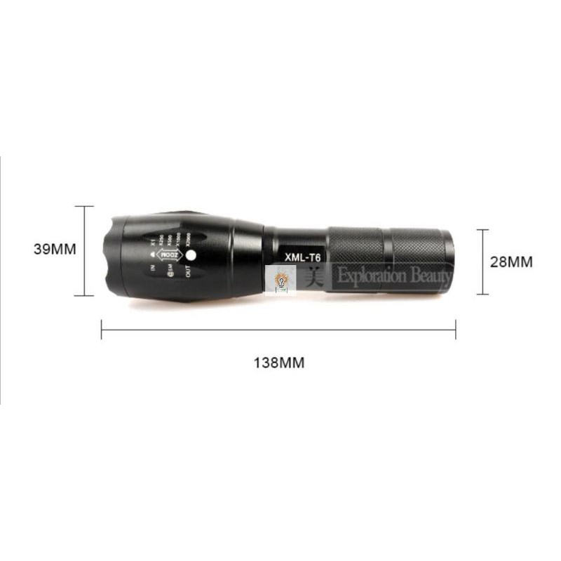 Senter SWAT POLICE T6 198/2 BATERAI / SENTER POLISI T6 158/1BATERAI BISA ZOOM