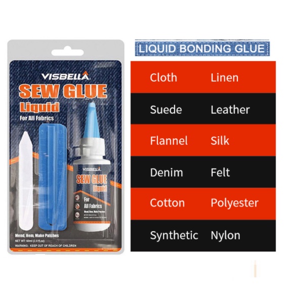 

Lem Reparasi Kain Denim Kulit Clothing Repair Glue Kit Sewing 60 ml