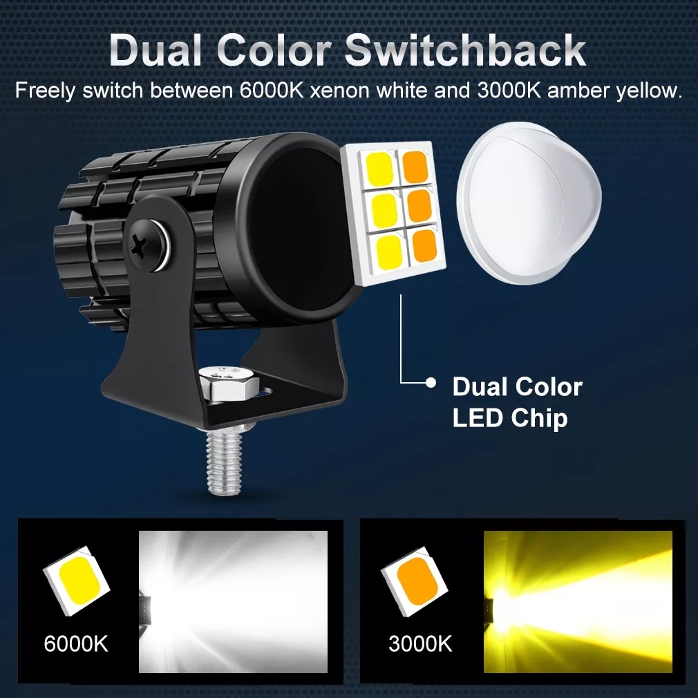 Lampu Tembak Sorot LASER GUN LED VINYX D2 Mobil Motor 30Watt 2 Warna Putih Kuning Mini 30 Watt 30W Lasergun