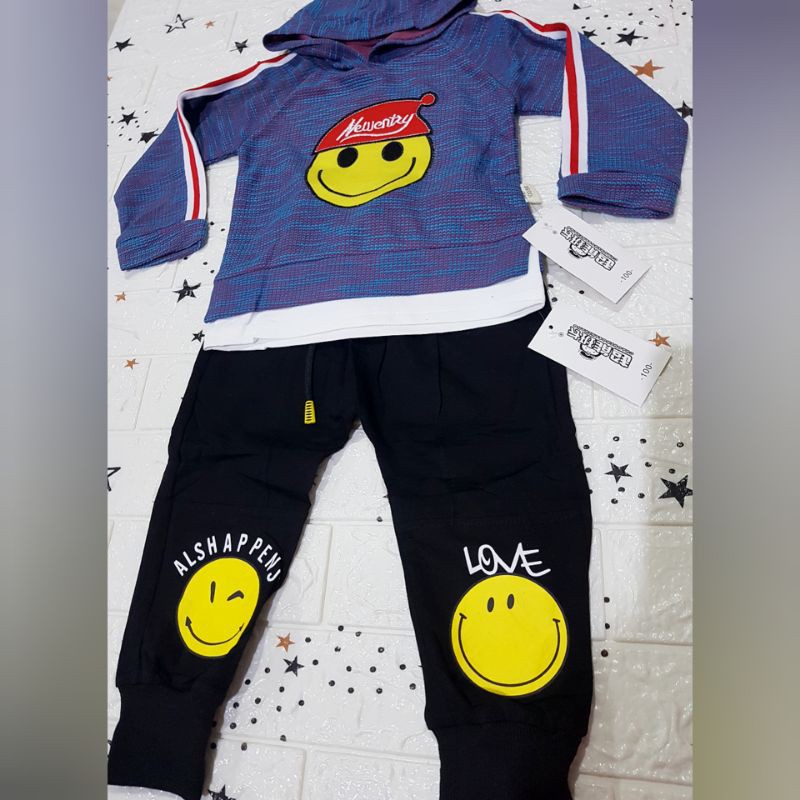 Setelan Anak Hoodie Smile / Setelan Import Anak Laki-laki / Setelan Import / Setelan Hoodie Anak / S