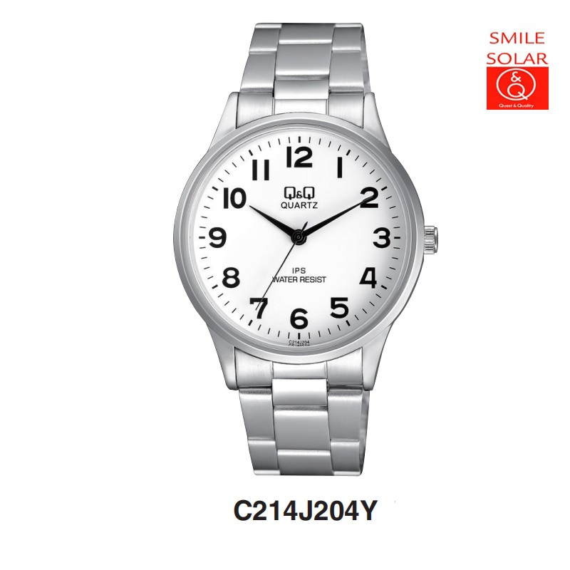 Jam Tangan Pria Stylist Casual Business Rantai Stainless Steel Analog Original Q&amp;Q QnQ QQ C214 C214J Series