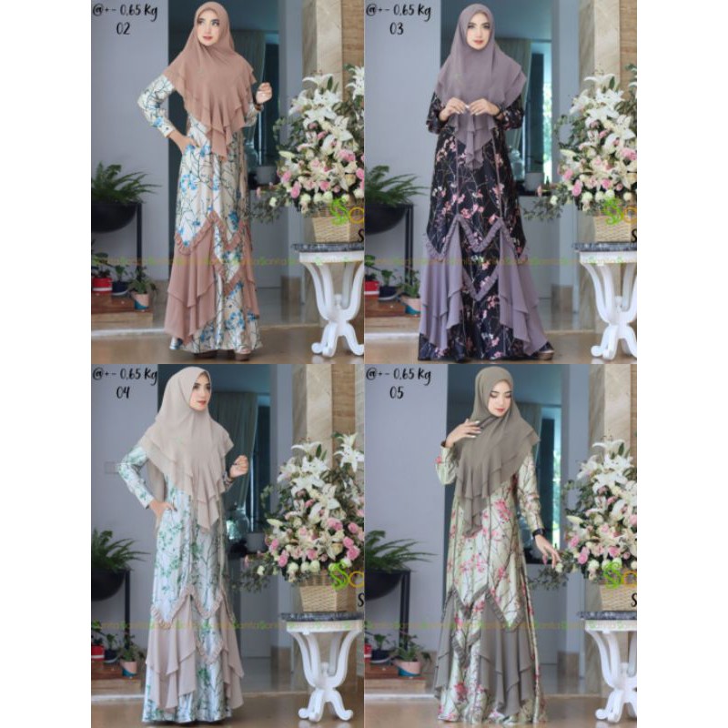 Gamis syari SAIRA ori by sanita / gamis set hijab sanita / sanita set syari