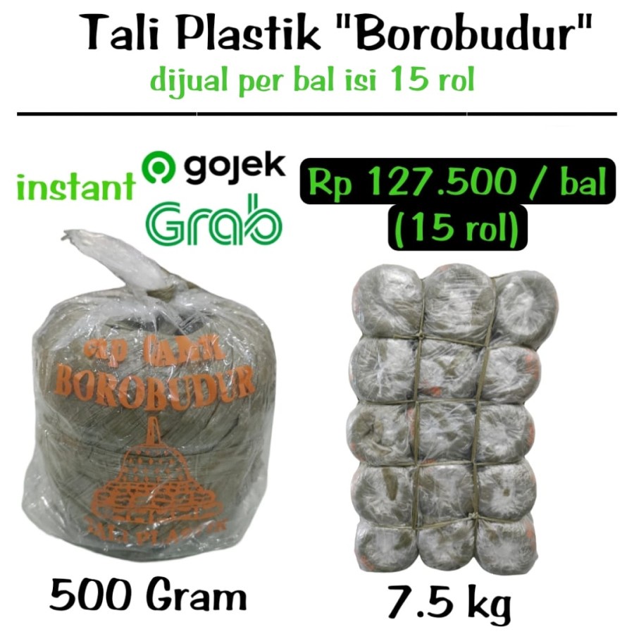 Tali Plastik / Tali Rafiah / Tali Borobudur - per bal (15 rol)