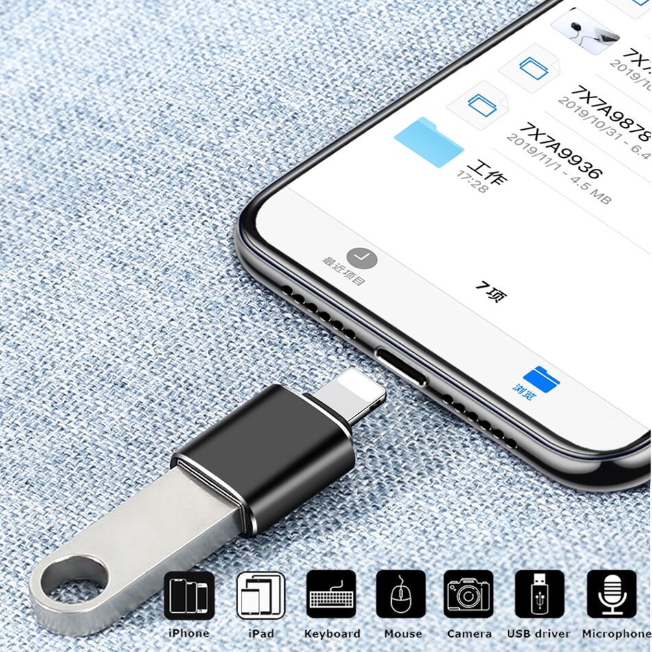 OTG Lightning to USB 3.0 Connector Hub Fast Data Transfer