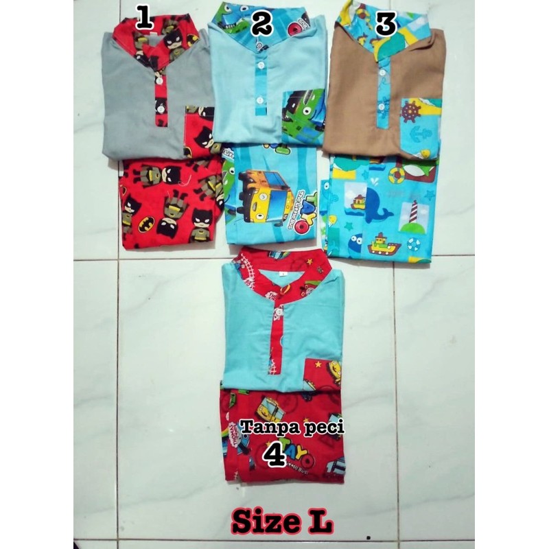 Sarkoci (sarung koko peci) bahan katun catra untuk anak usia 1-10tahun