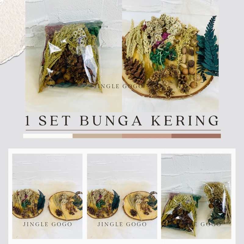 (1 Set) Mix Bunga Kering Campur untuk Hiasan Seserahan Mahar Sangjit Ringbox Craft Rustic Aesthetic 