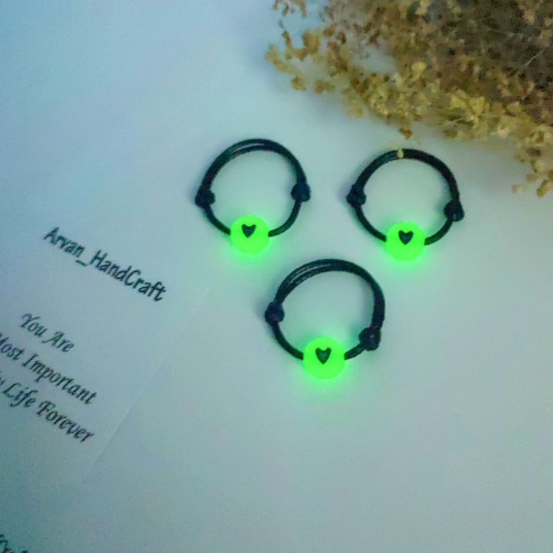 Cincin Tali Glow In The Dark Model Love / Cincin Glow In The Dark Love / Cincin Menyala Dalam Gelap Love