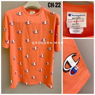  Kaos  Champion  Life Men Heritage Tee All Over Logo Original  