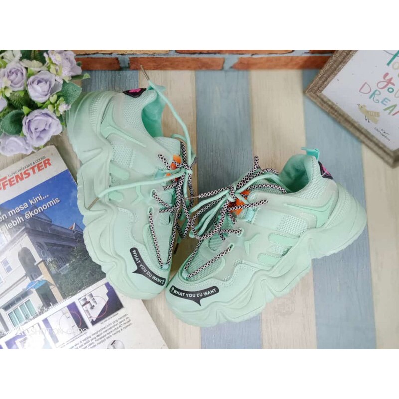 NONAZAHRA SEPATU SNEAKERS WANITA IMPORT ORANGE