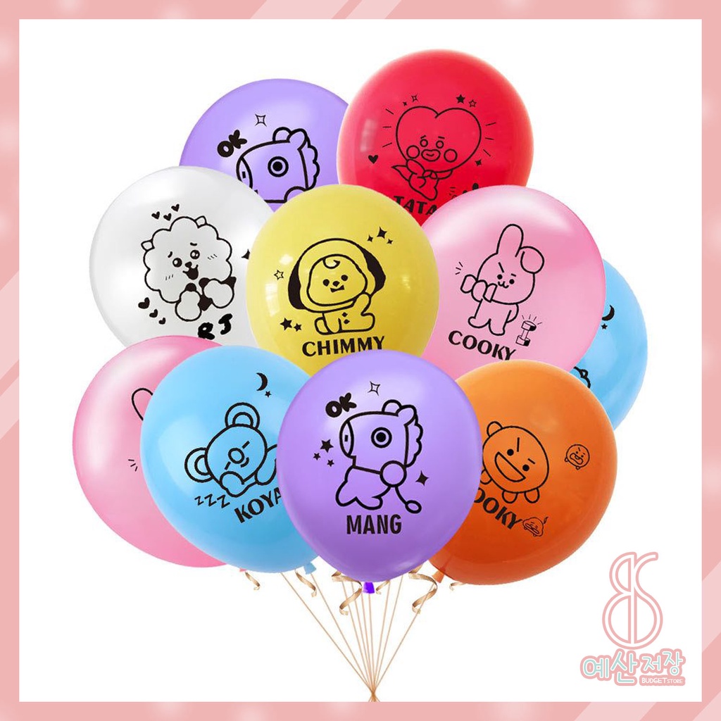 [BS] BISA COD Balloons BTS BT21 Party Decoration Happy Birthday Balon Pesta Ulang Tahun KPOP - KP923A