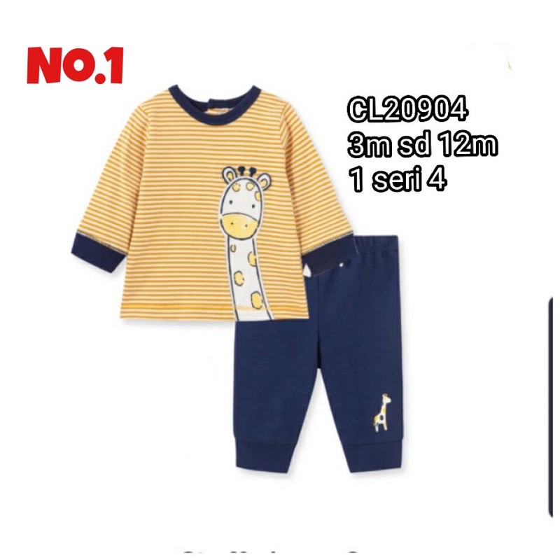 Catell Love Setelan Baju Panjang + Celana Panjang / Baju Tidur Oblong Motif / Piyama BAYI