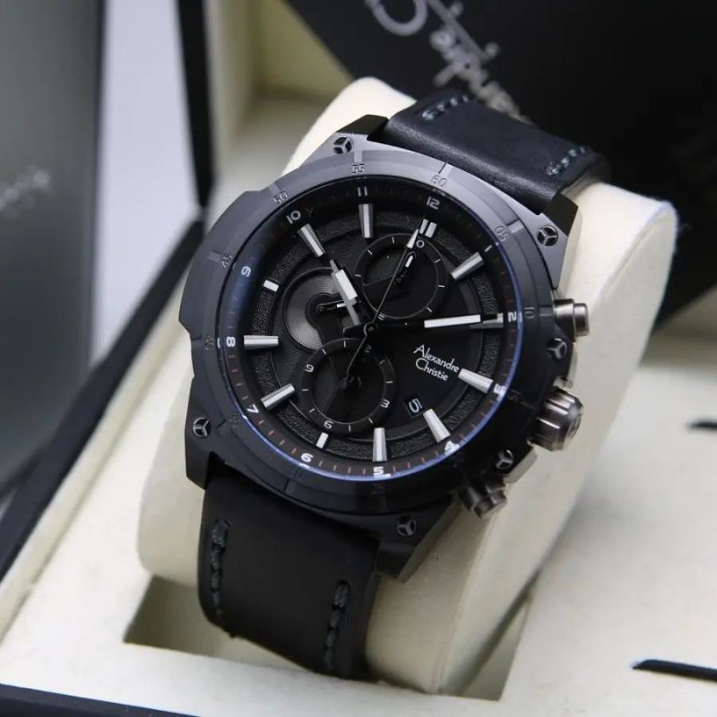 Jam Tangan Alexandre Christie AC 6587 Pria / AC 6587 MC Full Black Original