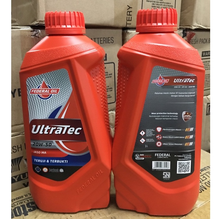 Oli MOTOR 4 TAK FEDERAL ULTRATECH 20W/50 JASO MA - 1 liter | karisma kirana supra 125 megapro gl max