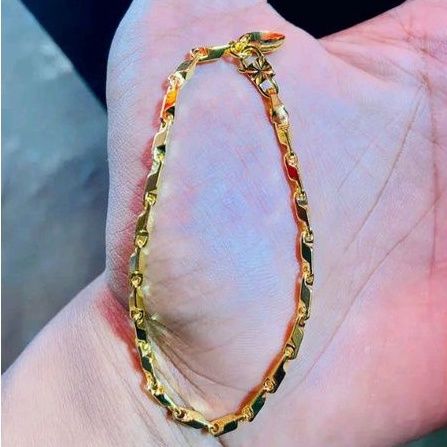 Gelang Padi Balok Warna Emas 24K Import