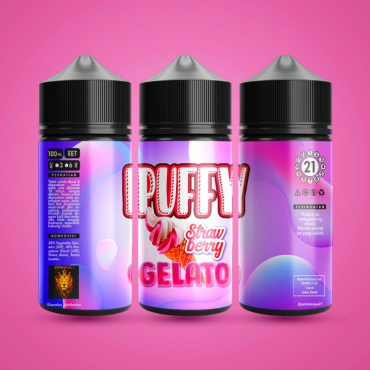 Liquid Puffy Strawberry Gelato 100ML by Leontins Authentic