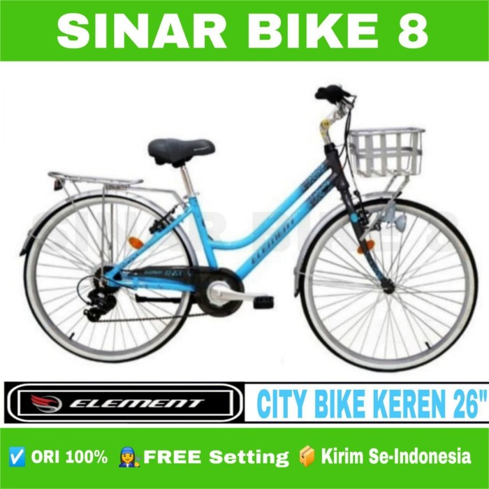 Sepeda Keranjang Dewasa Ukuran 26 Inch ELEMENT KAREN City Bike 7 Speed