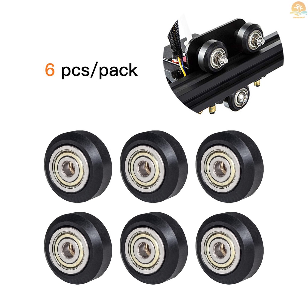 6pcs 3D Printer Parts POM Pulley Wheel 625zz Idler Pulley Gear Passive Round Wheel Compatible with Creality Ender 3 CR-10 CR-10S