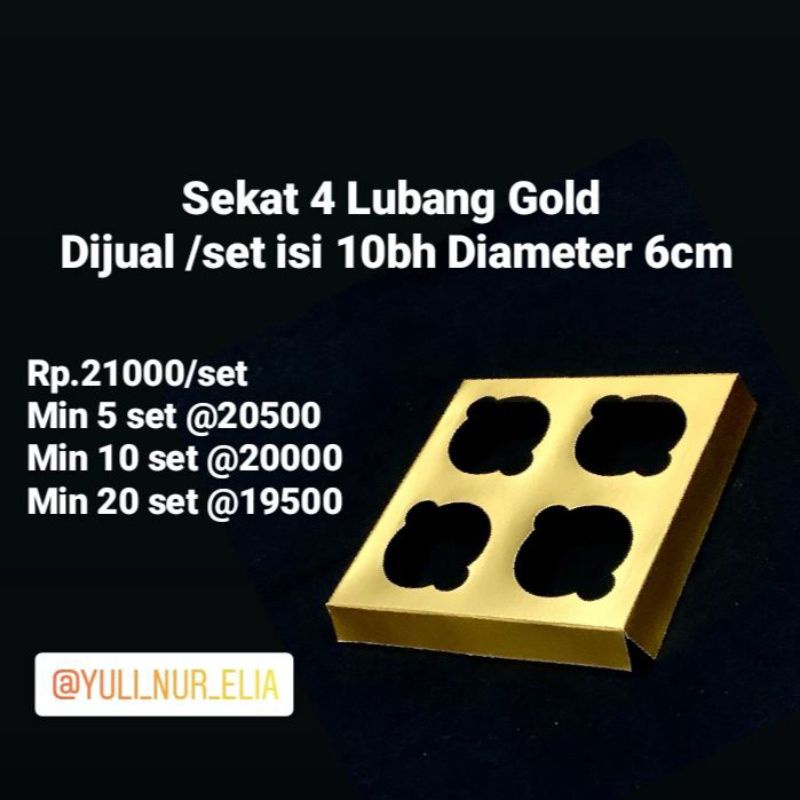 

Sekat lubang 4 Gold diameter 6cm utk box 17x17cm dijual 1 set isi 10 lembar