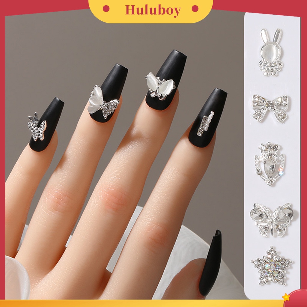 Huluboy Huluboy♡ 20pcs Ornamen Kupu-Kupu Bahan Alloy Tahan Pudar Untuk Dekorasi Manicure
