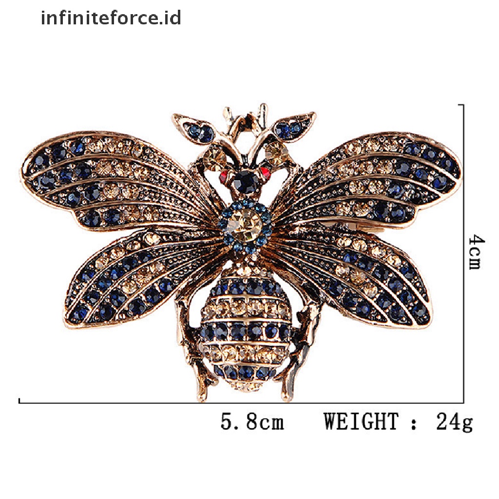 Bros Bentuk Lebah Kecil Aksen Kristal Berlian Imitasi