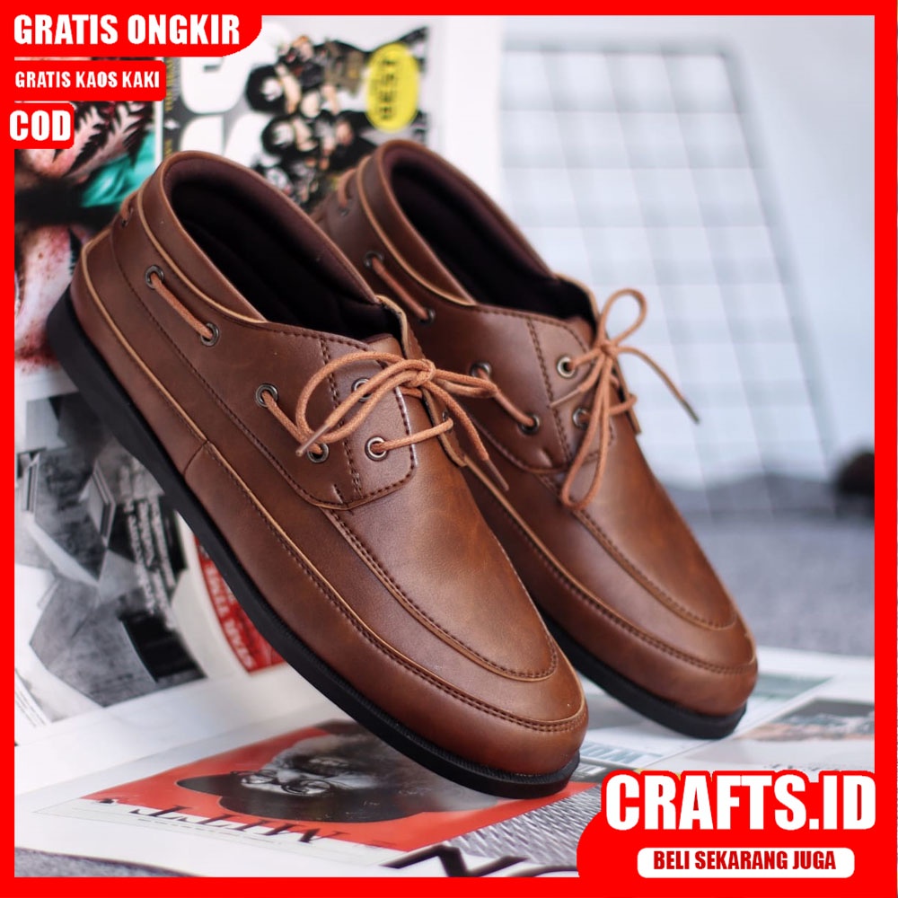 CRAFTS Sepatu Formal Casual Kulit Syntetik Kasual Kerja Kantor Pantofel Pria