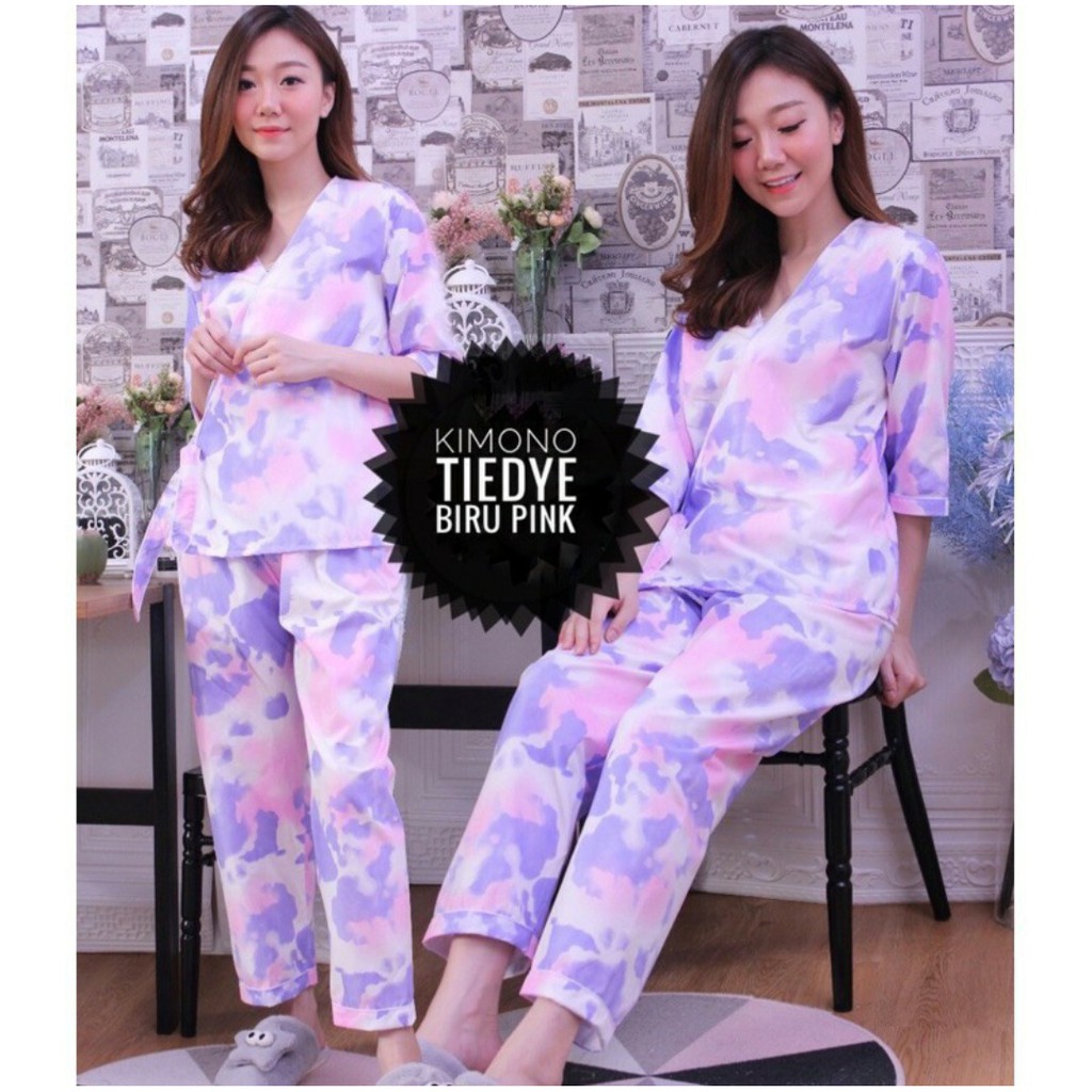 KIMONO PIYAMA TIE DYE HP &amp; CP DAILY SET / PIYAMA SET ( HARGA PROMO)