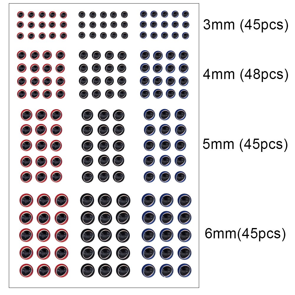 Shengyao 183Pcs Fishing Lure Eyes Umpan Pancing Palsu 3D Bentuk Ikan dengan Mata Kail Fishing Bait Eyes