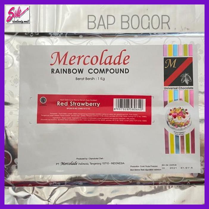 

SAKMACOKLAT- MERCOLADE CHOCOLATE COMPOUND/COKLAT BATANG WARNA WARNI - RED STRAWBERRY -MAKANAN-
