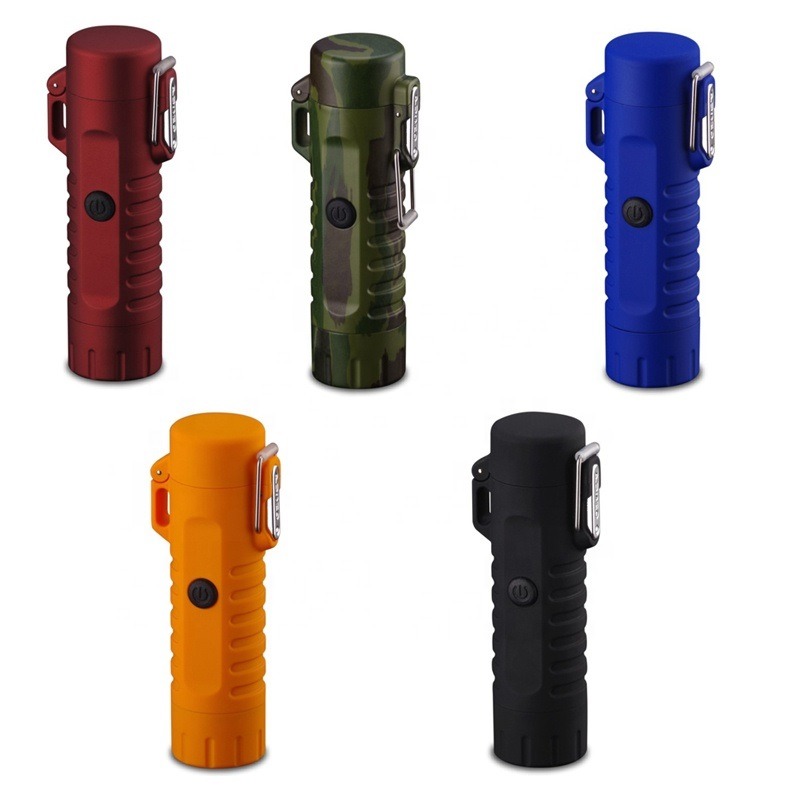 USB Rechargeable Dual Plasme Flameless Outdoor Lighter with Flashlight