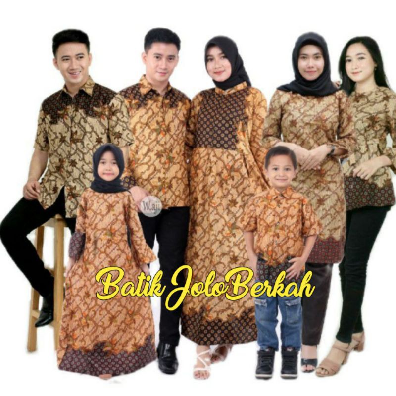BATIK COUPLE KELUARGA sania ruffle ori ndoro jowi dnt motif Seno Sakti