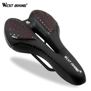 West Biking Sadel Sepeda Gel Lubang Hollow Black Red West Biking Sadel Sepeda Gel Lubang Hollow Black Red