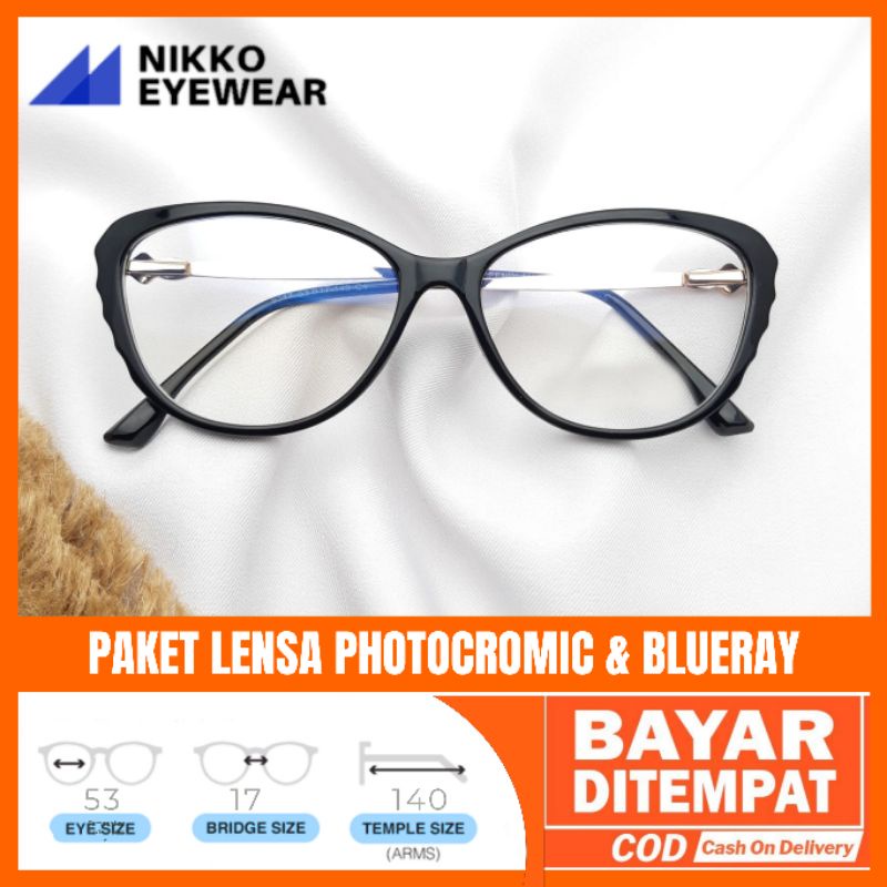 Paket Kacamata 9347 Lensa Antiradiasi Photocromic Blueray