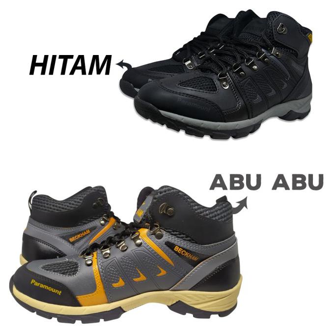 Sepatu Gunung Outdoor, Touring Pria Beckham Paramount Hitam - Abu-abu, 39