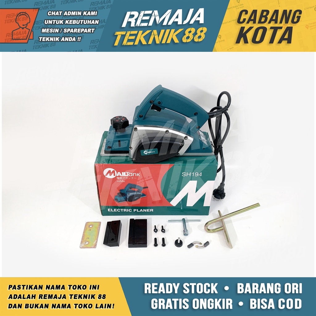 MAILTANK SH194 / ALAT SERUT KAYU PLANNER ELEKTRIK MESIN KETAM KAYU / MAILTANK SH-194