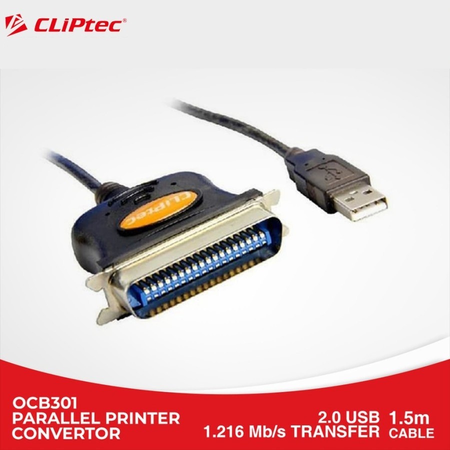 Converter CLIPtec OCB301 USB to Parallel Printer - CLIPtec OCB 301