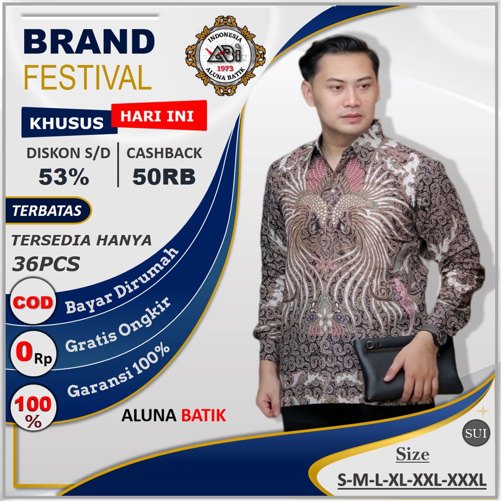 Baju Batik kemeja Batik Slim Fit Pria Lengan Panjang Baju Koko Muslim Kerah Pria Lengan Panjang Baju