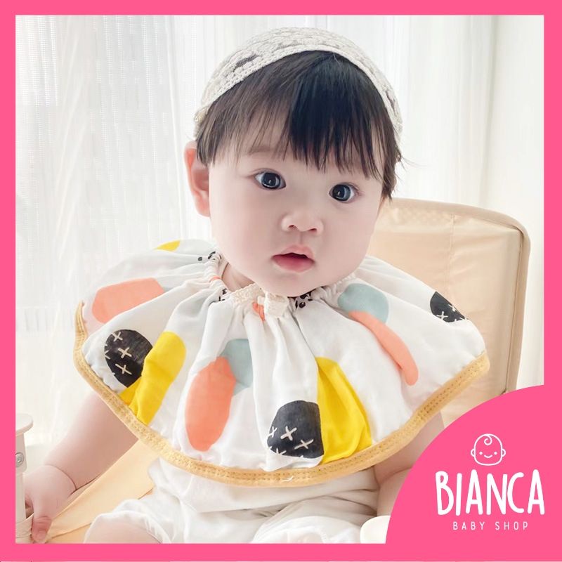 BIANCA - Bibs Anak / Celemek Anak Lingkaran Karet YELLOW FLOWER SERIES