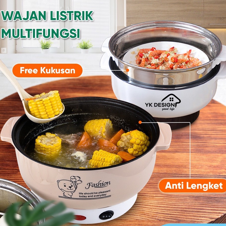 Panci Listrik Besar Multifungsi Serbaguna Kapasitas Besar 2,4L - Teflon Portable 22 CM