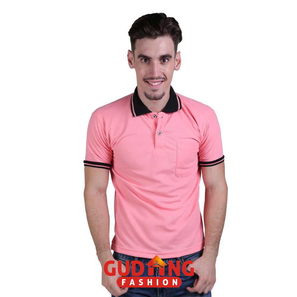 Kaos Casual Pria Kerah Polo Lengan Pendek - Banyak Pilihan Warna PLS (COMB)