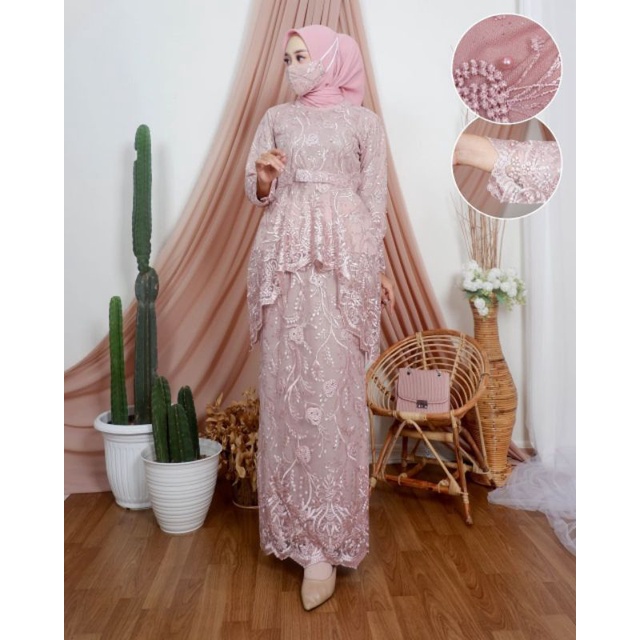 (COD) Kebaya Modern Terbaru 2021 Kebaya Tille// Setelan Kebaya Moderen Terbaru/ Kebaya Moderen Bahan Tille Lembut