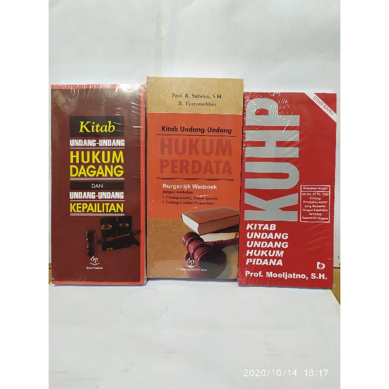 TIGA BUKU HUKUM KUHDAGANG KUHPERDATA & KUHPIDANA