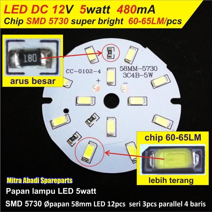 PCB LED DC 12V / 12 Volt SMD5730 / SMD 5730 5W / 5 Watt Aluminium