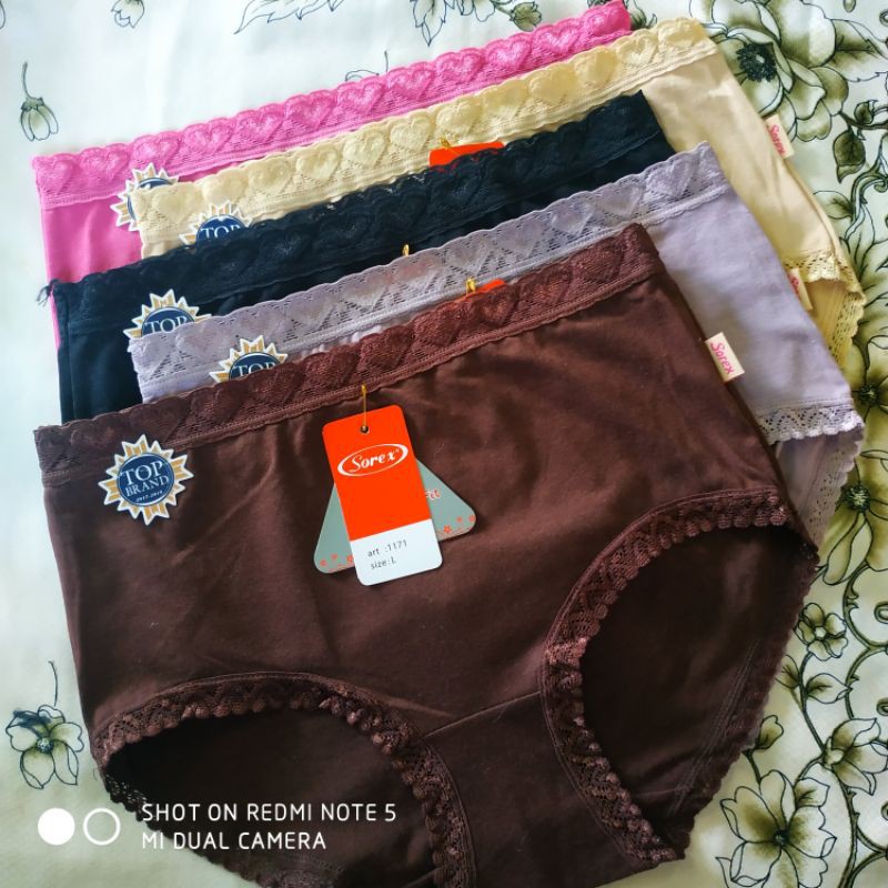 Cd celana dalam wanita sorex katun renda import origianal