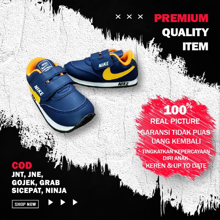 Sepatu anak laki laki cowok sepatu sekolah anak perempuan cewek 1 2 3 tahun kualitas import NK-17