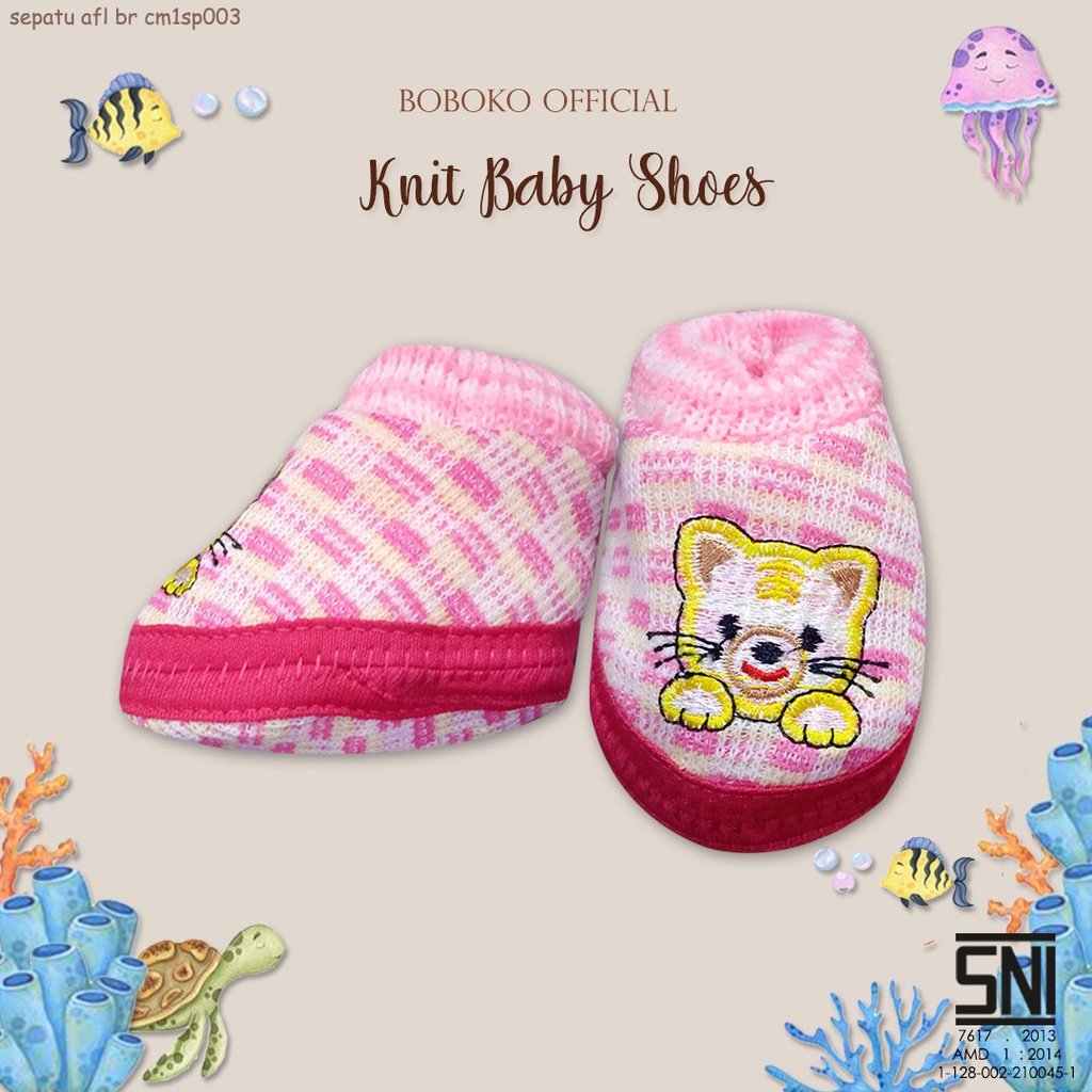 BOBOKO Sepatu Rajut Bayi 0-3 bulan motif random