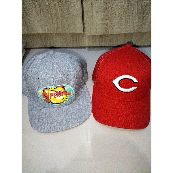 topi 2 pcs superman & c merah