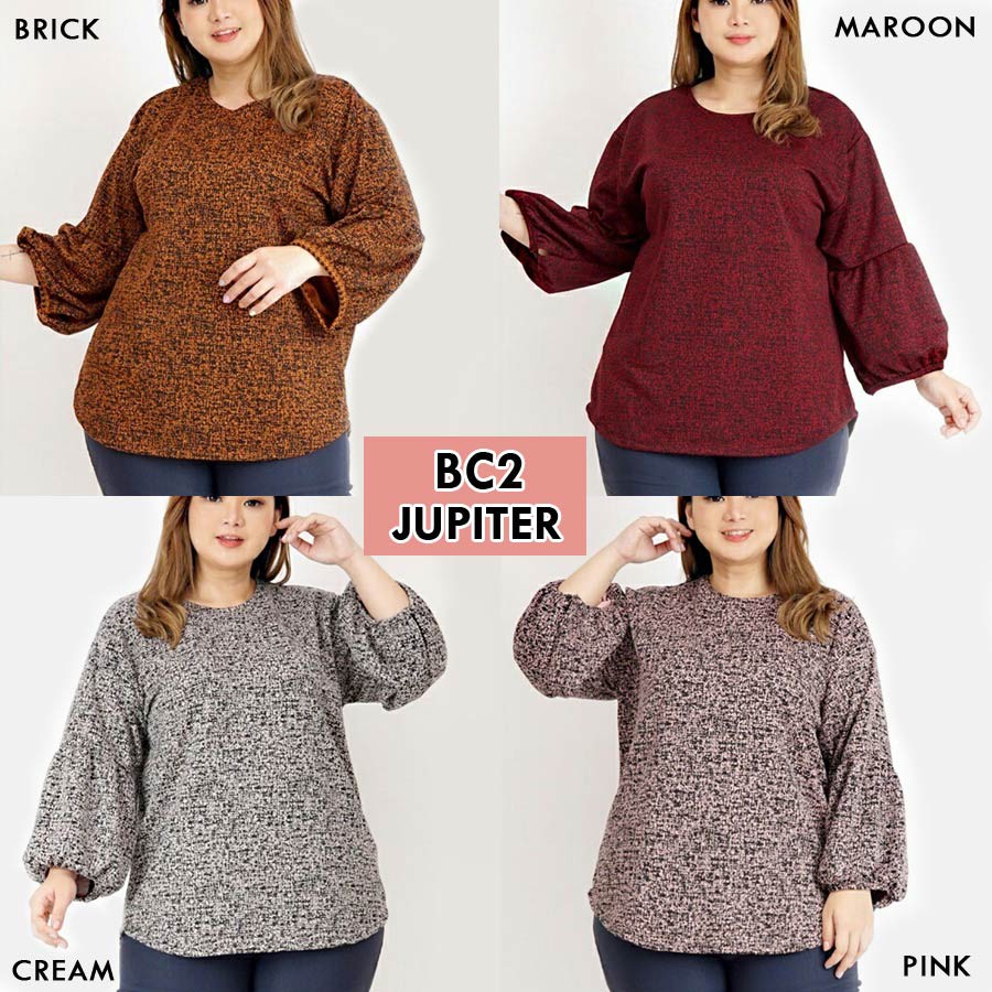 BIGCLO - (COD) LD 120cm Blouse Jumbo Wanita BC2 Atasan Lengan Panjang Big Size Oversize Fashion