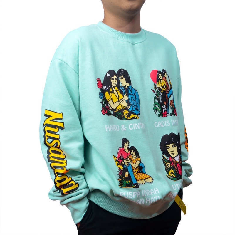 Kamengski - Grafis Nusantara Crewneck Aqua