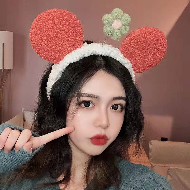 Bando Kartakter Telinga Beruang Bear bulu korea kekinian Bandana bando handuk Aksesoris Wanita Rambut Import